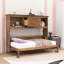 Lit escamotable 1 place en bois avec station de charge et tablettes-458852044