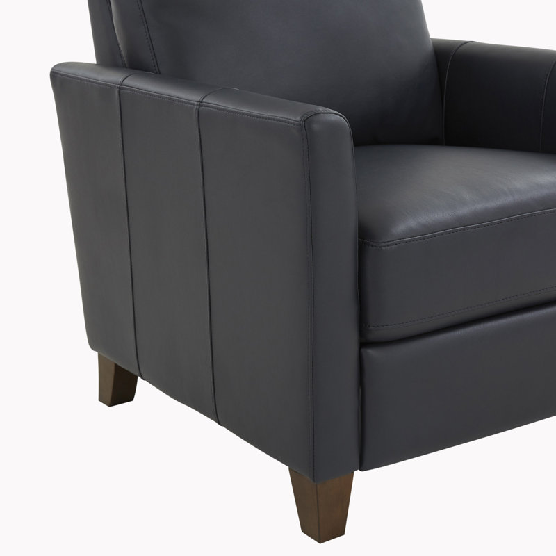 Faux Leather Modern Recliner, Blue