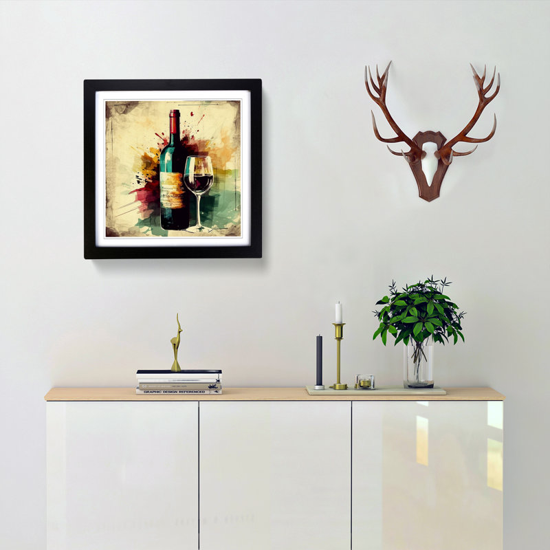 Wine Graphic Art No.1 - Framed Print, Black