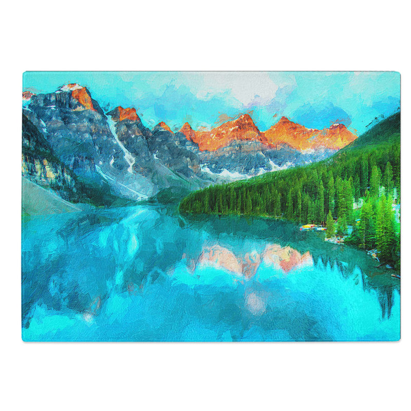 Tempered Glass Banff National Park in Alberta Canada Chopping Board, 39 cm W x 28.5 cm L