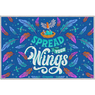 Well Woven Crayola Spread Your Wings Abstract Blue Area Rug