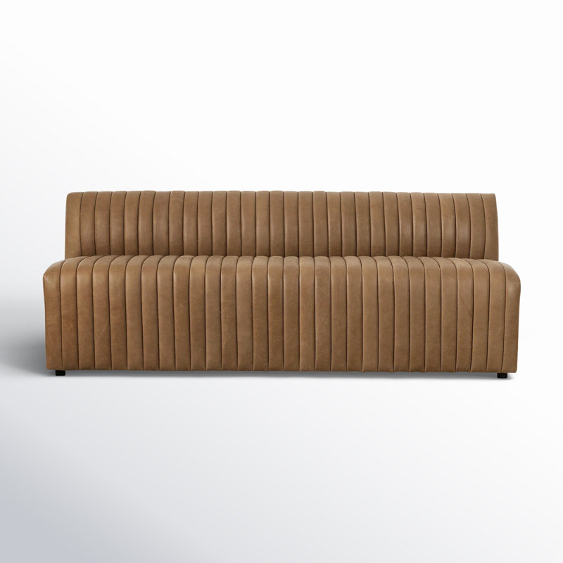 Brandt Upholstered Bench, 31.5" H x 82" W x 28" D, Palermo Drift Genuine Leather