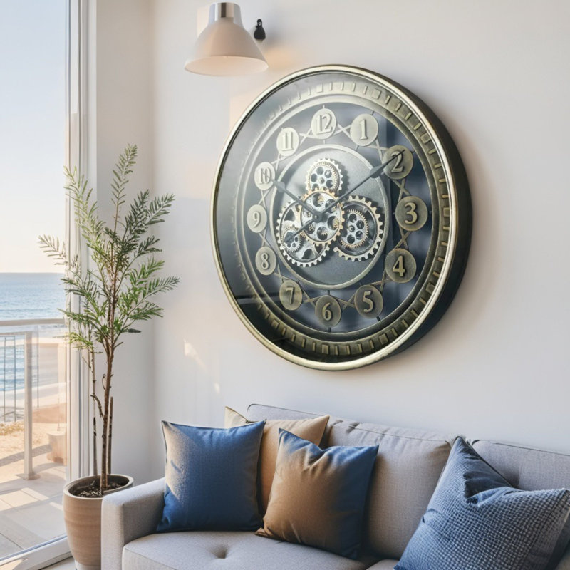 Horloge murale avec engrenages en mouvement THE-GEARS NO-LI_ 24 po KRISTIANSAND