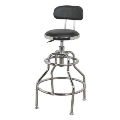 Adjustable Height Industrial Stool with Footrest