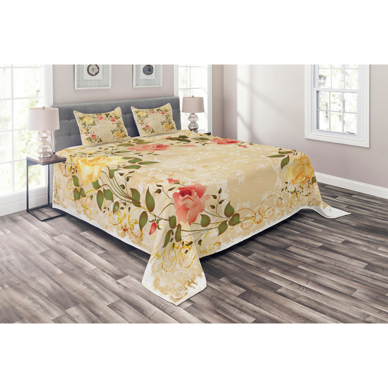 Polyester Floral Coverlet