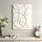 White Metal Abstract Overlapping Lines Home Wall Decor with White Backing,-155559407