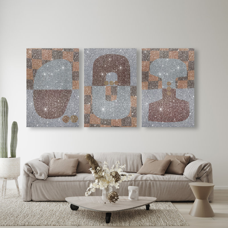 Checkered Dominos Set Set by Oliver Gal, 45" H x 30" W, Gallery Wrapped