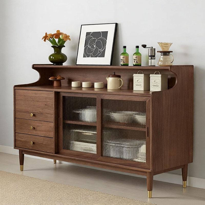 Buffet de rangement multifonctionnel en bois massif, H 41,33 po x l 70,86 po x P 17,71 po