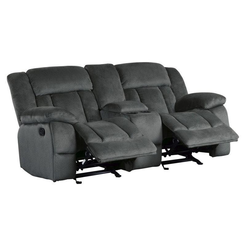 Microfiber Textured Glider Reclining Loveseat,Comfortable Seating with Smooth Reclining Function