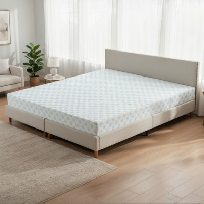 Grand matelas Lysa, mousse à mémoire de forme de 8 pouces, housse en polyester blanc