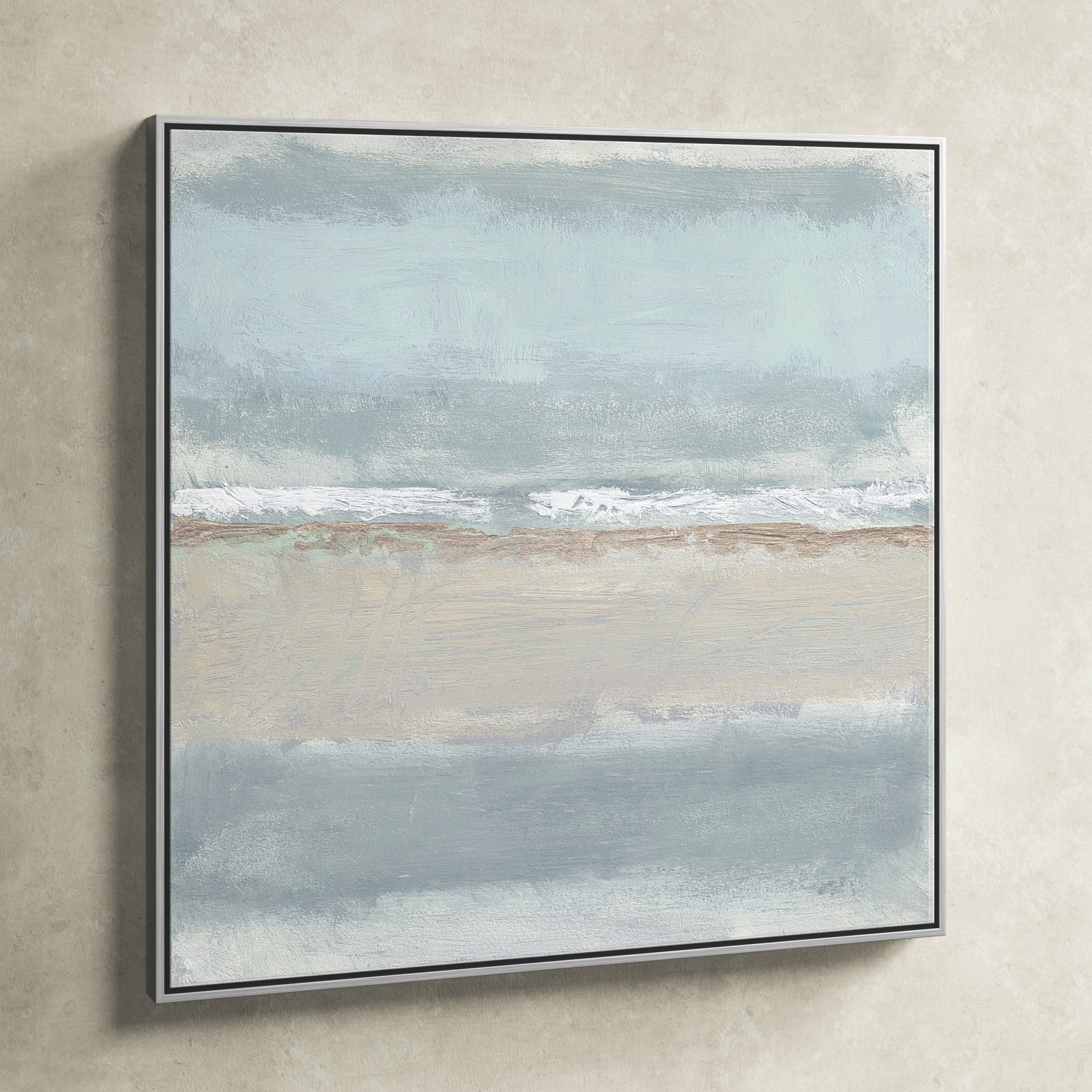 Serenity 1 by Filippo Ioco, Silver , 36" H x 36" W x 2" D