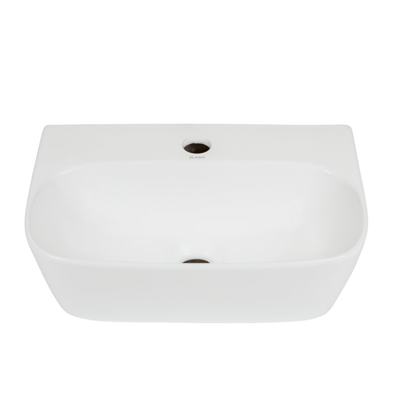 Elanti 11.625'' White Ceramic Rectangular Bathroom Sink