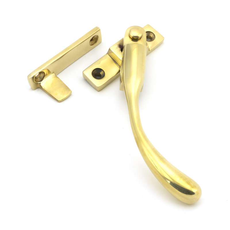 Night-Vent Peardrop Fastener Lock, Polished Brass