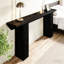 Table moderne triangulaire de 63 po pour le couloir - Construction, présentoir à surface élargie, base de salon de 64,73 po de profondeur, 32,26 po de hauteur, articles décoratifs