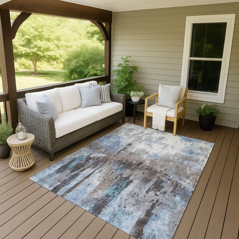 Machine Washable Indoor/Outdoor Pablo ACN2284 Abstract Rug, Rectangle 8' x 10'