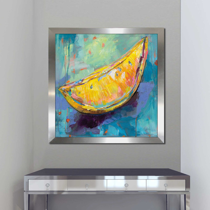 " Lemon Wedge ", Silver Framed, 37.5" H x 37.5" W x 1" D