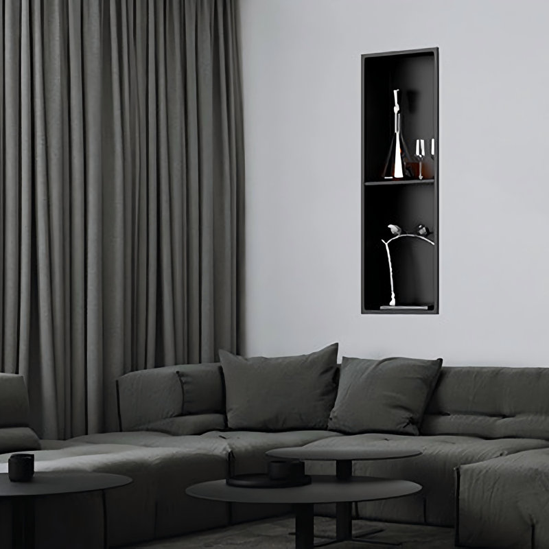 Berg noir mat de 8 po X P 24 po H x 4 po D Niche de douche, Noir mat