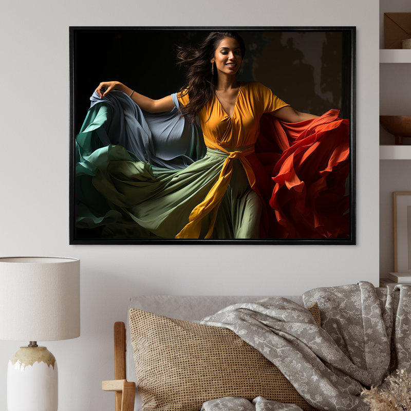 Femme cubaine Dance Elegance I, Cadre flottant noir, 34" H x 44" W