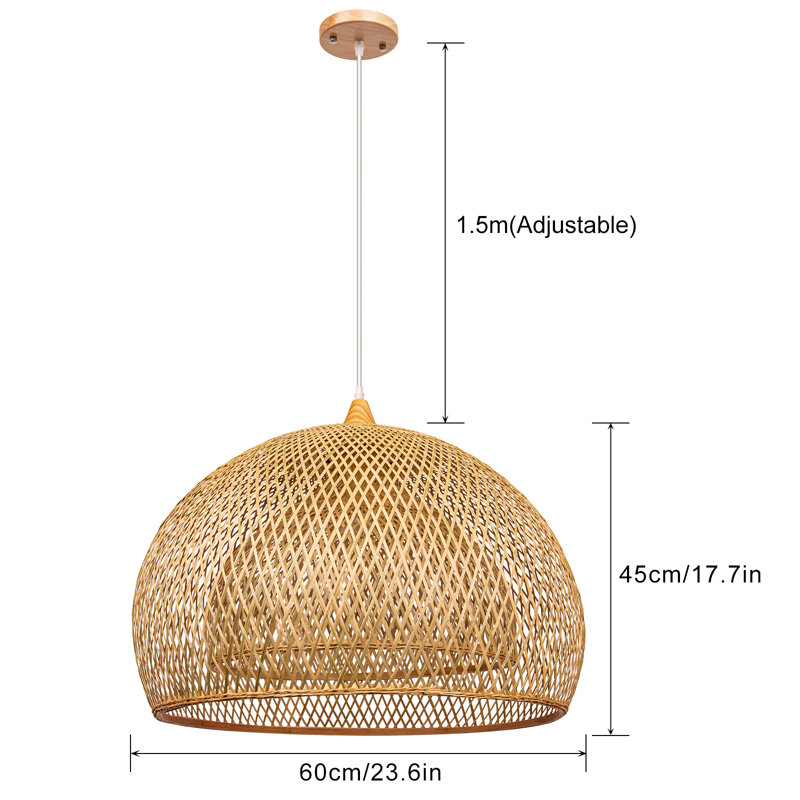 Grian 1 - Light Light Brown Single Pendant, 18.5" H x 23.62" W x 23.62" D