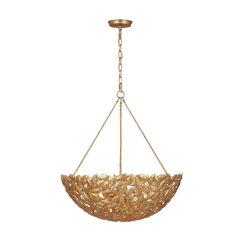 6 - Light Bowl Pendant, Antique Gold