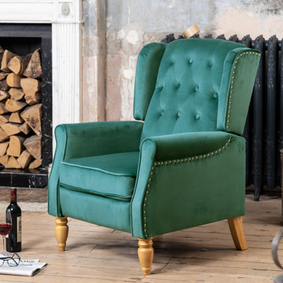 Ailith 70cm Wide Velvet Wing Chair Recliner