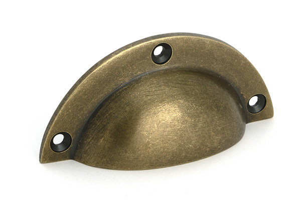 Plain Bin Pull, Burnished Brass, 3.1"