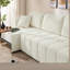Canapé d'angle à compression 108 po en chenille avec méridienne, beige moderne pour la maison-1584614086