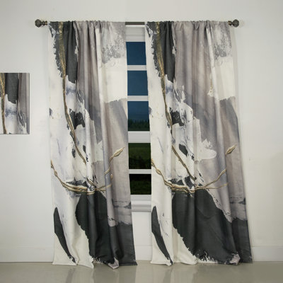 Glam Painted Arcs II - Modern Velvet Curtain - Room darkening - 1 panel