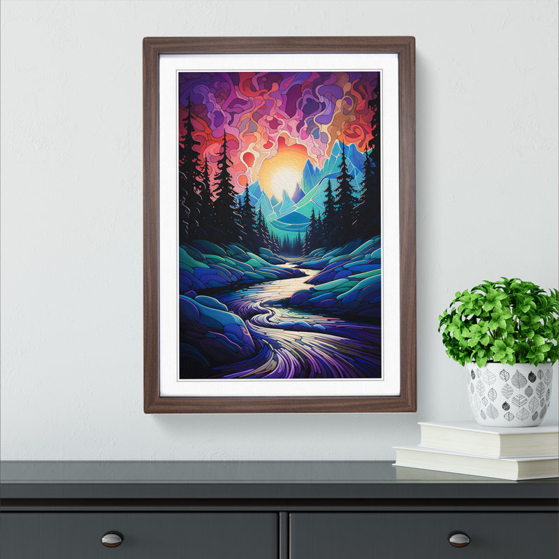 Single Picture Frame Wall Art, 46cm H x 34cm W, Walnut Framed