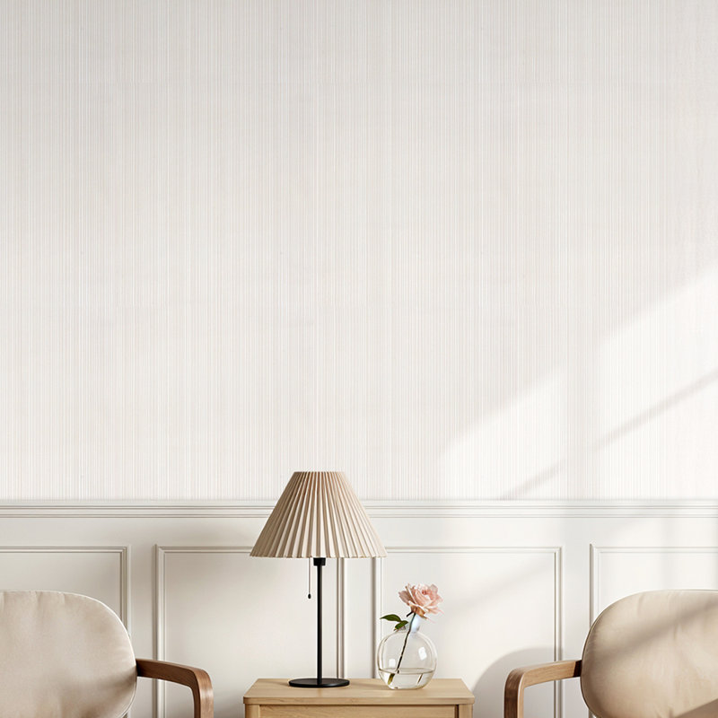 Non-Pasted Non-Woven 3D Embossed Wallpaper Roll, Light Beige