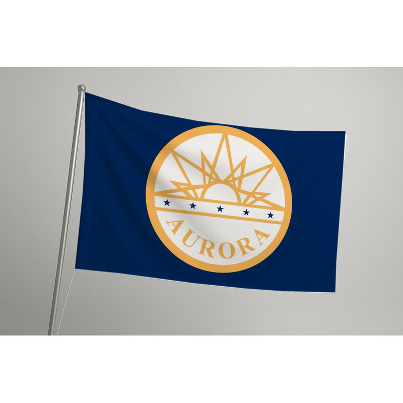 Drapeau de la ville d'Aurora — Drapeau extérieur, 24" H x 36" W