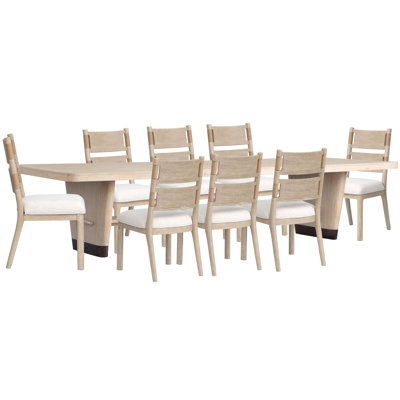 Trestle Dining Table With 8 Side Chairs
