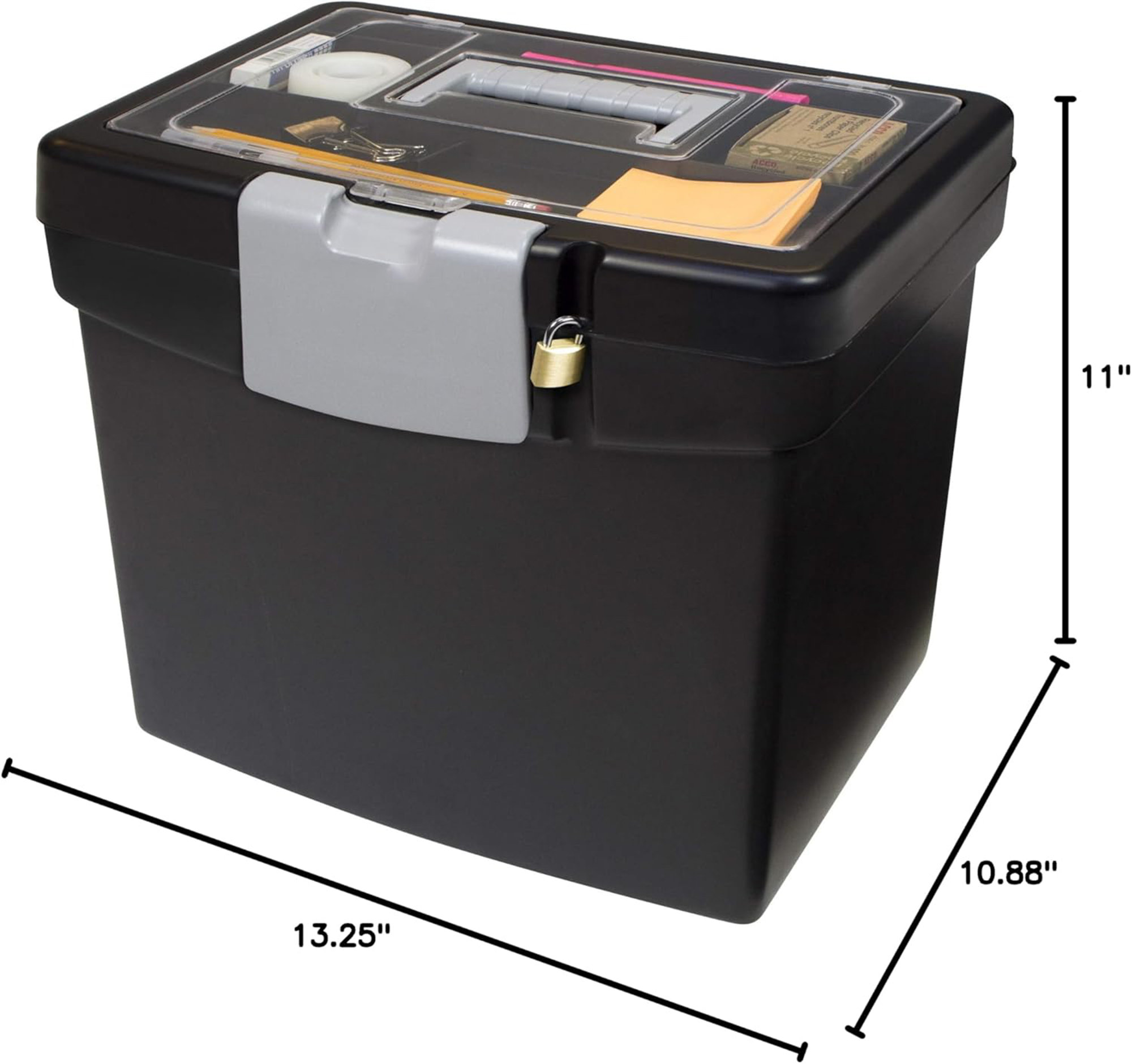 Artmeer Portable File Storage Box with Translucent Organizer Storage ...