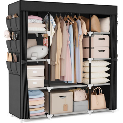 Portant à vêtements pour garde-robe portatif 57,5 pouces