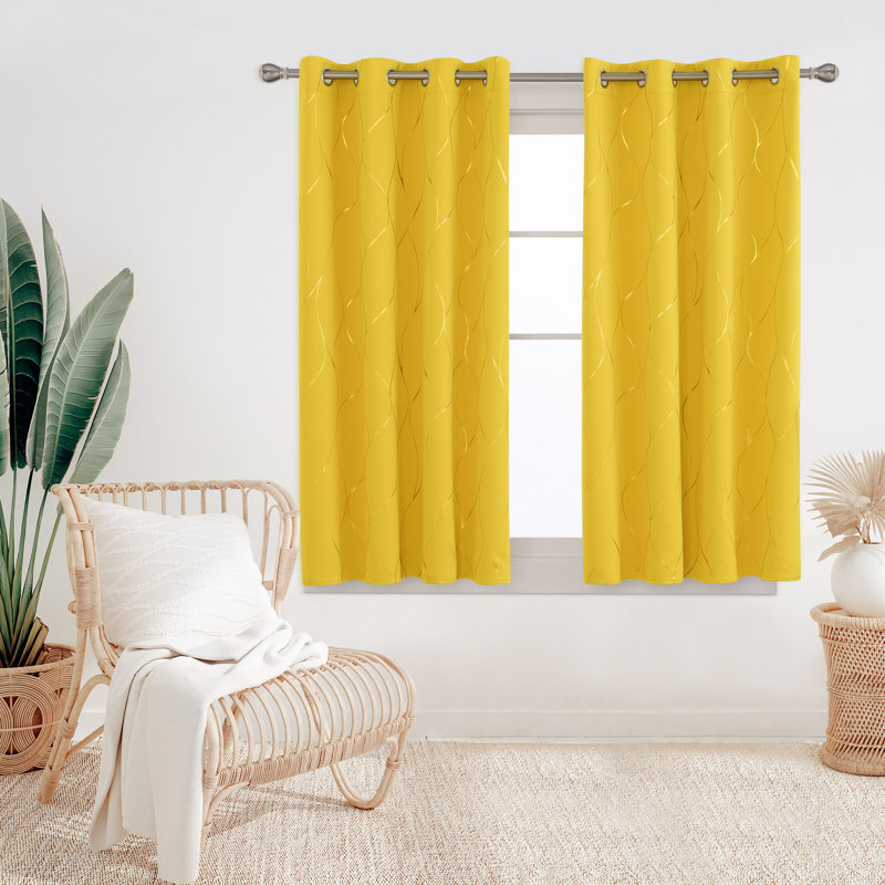 Valmar Blackout Curtain Pair, Mellow Yellow, Width 168 x Drop 138cm