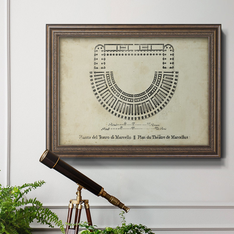 " Plan For The Theatre Of Marcellus ", 16" H x 20" W x 2.5" D