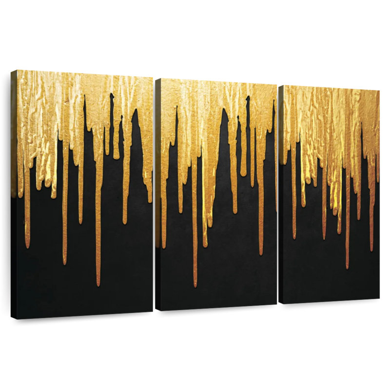 Avery Gold Paint Drip, 20" H x 33" W