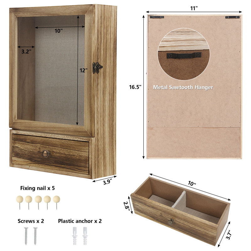 Ainagul Burlywood Wood Gilded Shadow Box Picture Frame with Mat