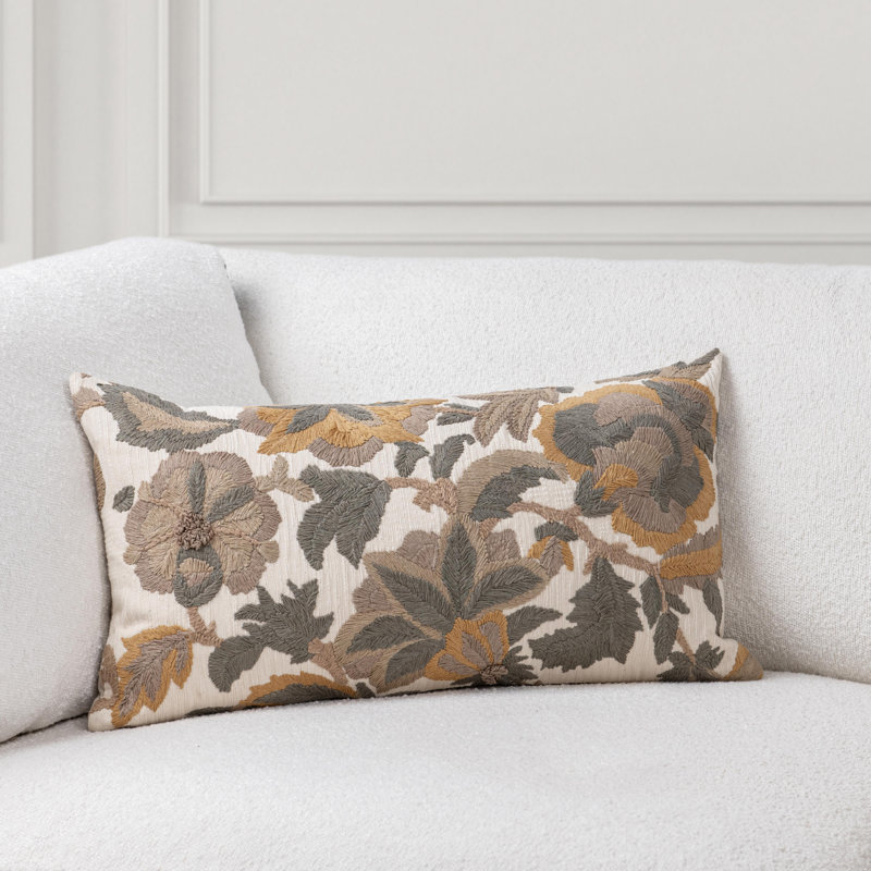 Jana Cotton Embroidered Throw Pillow