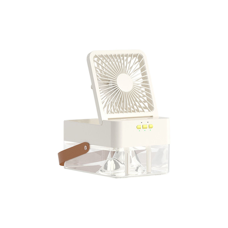 Ventilateur de bureau à double jet d'humidification et télécommande kbndieu, White