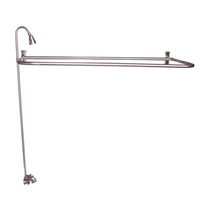 Garniture de robinet mural à double poignée avec bec déviateur pour baignoire sur pattes