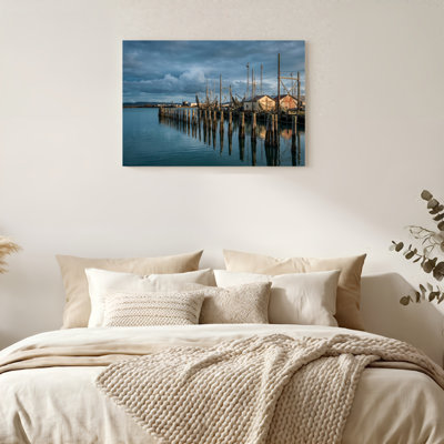 «Gallery Wrap», art mural sur toile pour le salon, la chambre à coucher, le bureau ou le vestibule - décoration murale décorative avec scène de port