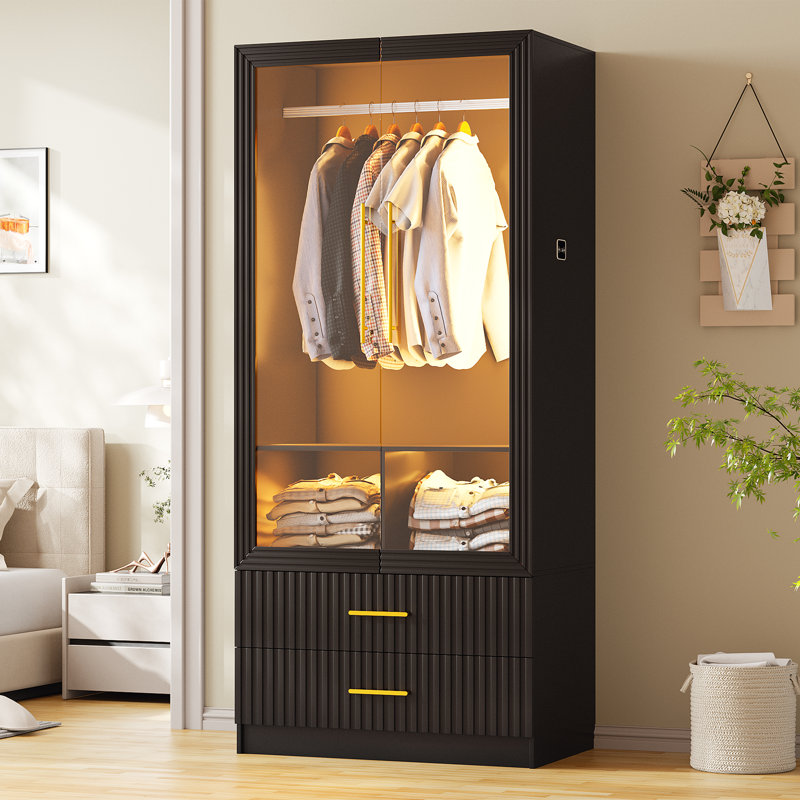 2 Door Wardrobe, Black