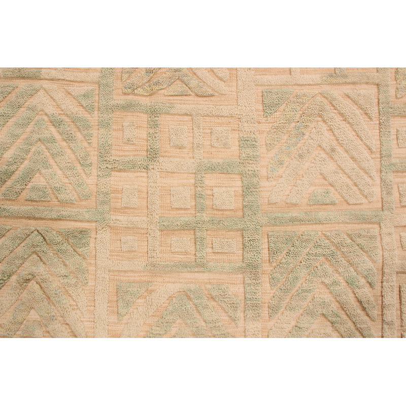 Hand Knotted Wool Geometric Area Rug, Rectangle 9' x 12'