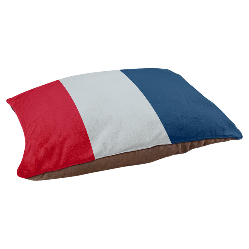 Coussin rectangulaire designer Los Angeles Anaheim, Grand (L 40 po x l 50 po), Red/Silver/Navy Blue