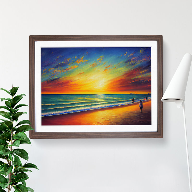 XH1022-1318X Beautiful Beach Vol.2 - Single Picture Frame Print, 46cm H x 64cm W x 2cm D, Walnut Framed