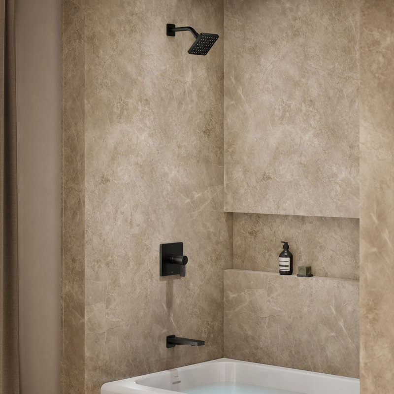 Parallel Bath and Shower Trim Set, Matte Black