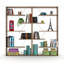 Bibliothèque à 6 tablettes en bois de noyer, style industriel pour la vie de bureau