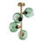 Elegant Mint and Gold Chandelier, 15.7 x 15.7 x 21.7 inches | Metal Body, Glass Cap, 4 x E27 Sockets (Max 40W) | Ideal for Living Room, Dining Room, and Entryways | Stylish and Modern Lighting Fixture-562251767-562251716-562251772