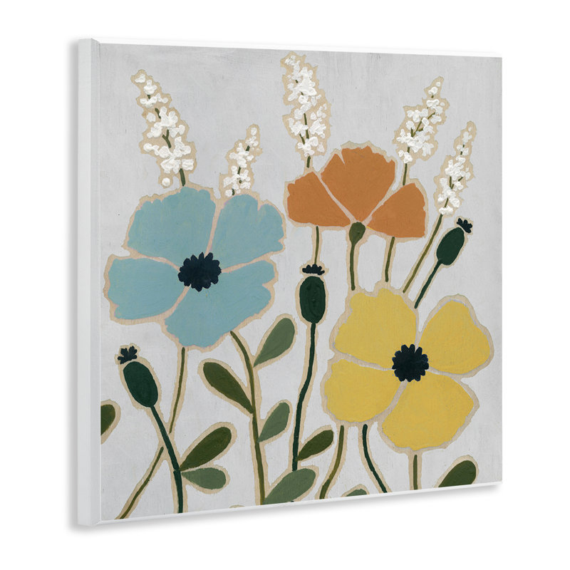 Art moderne sur plaque, "Modern Primaries Blooms" par Carol Robinson